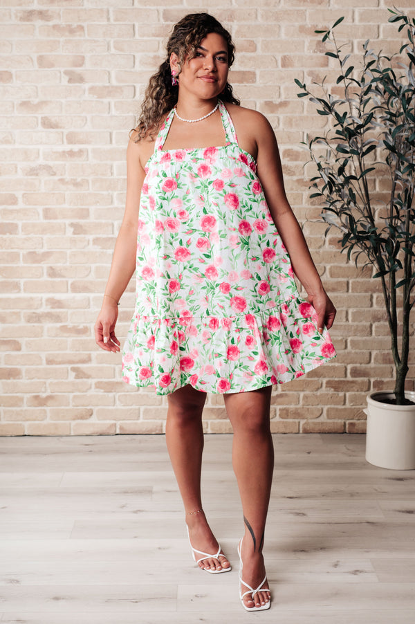 Soul Tied Floral Dress in Pink
