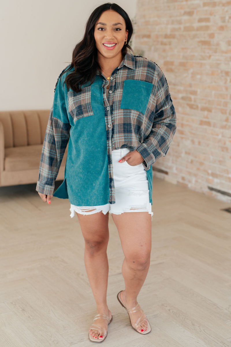 Tied for Time Thermal Plaid Button Up