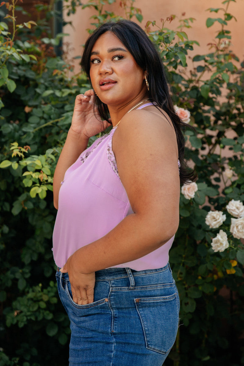 Lace Bonbon Bodysuit in Lavender