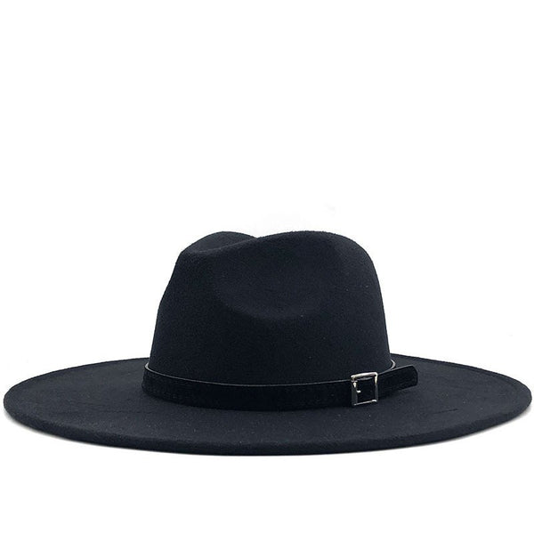 Black fedora panama hat, adjustable, removal band, black