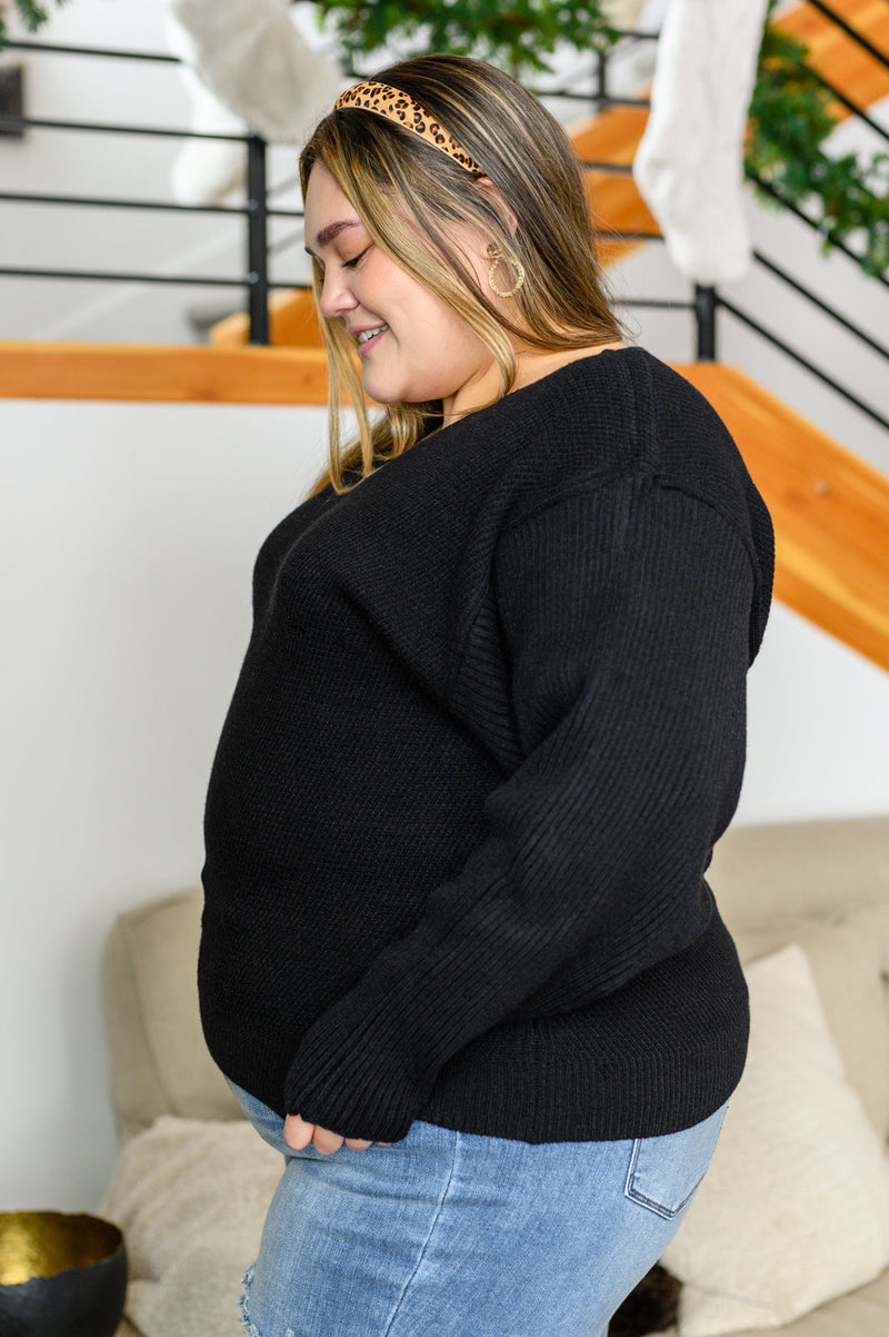 Always Around V-Neck Sweater in Black