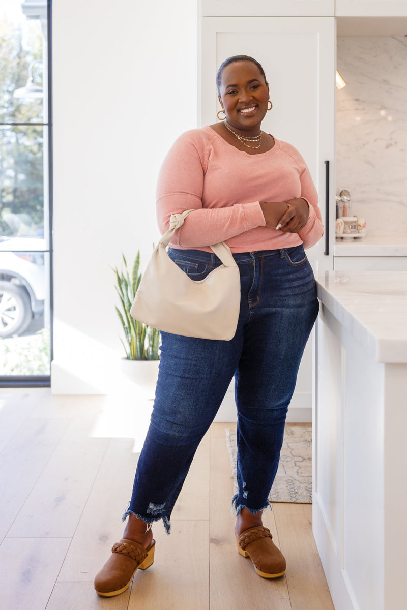 Fun Beginnings Raglan Top In Dusty Mauve