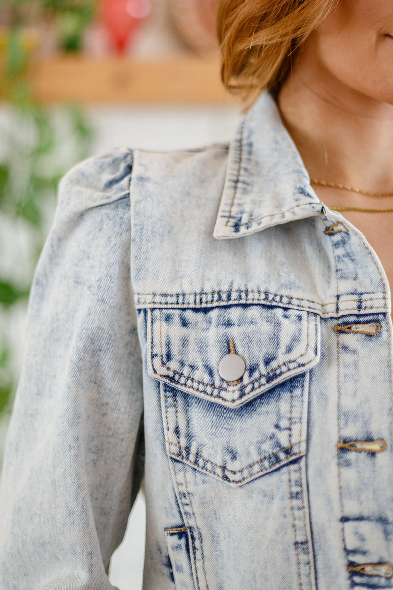 Hello Lovely Quarter Sleeve Denim Jacket